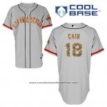 Camiseta Beisbol Hombre San Francisco Giants Matt Cain 18 Gris Usmc Cool Base