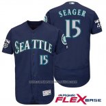 Camiseta Beisbol Hombre Seattle Mariners 15 Kyle Seager Azul 2017 Flex Base
