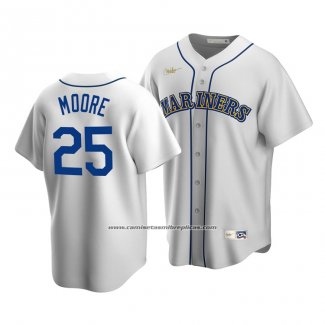 Camiseta Beisbol Hombre Seattle Mariners Dylan Moore Cooperstown Collection Primera Blanco