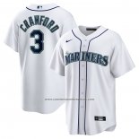 Camiseta Beisbol Hombre Seattle Mariners JP Crawford Primera Replica Blanco