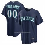 Camiseta Beisbol Hombre Seattle Mariners Segunda Replica Personalizada Azul
