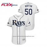 Camiseta Beisbol Hombre Tampa Bay Rays Charlie Morton 2019 Postemporada Flex Base Blanco