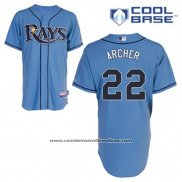 Camiseta Beisbol Hombre Tampa Bay Rays Chris Archer 22 Azul Alterno Cool Base