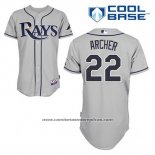 Camiseta Beisbol Hombre Tampa Bay Rays Chris Archer 22 Gris Cool Base