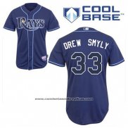 Camiseta Beisbol Hombre Tampa Bay Rays Drew Smyly 33 Alterno Cool Base Azul