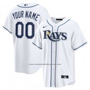 Camiseta Beisbol Hombre Tampa Bay Rays Home Replica Personalizada Blanco