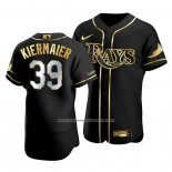 Camiseta Beisbol Hombre Tampa Bay Rays Kevin Kiermaier Golden Edition Autentico Negro Oro