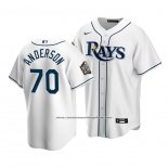 Camiseta Beisbol Hombre Tampa Bay Rays Nick Anderson Replica Primera 2020 Blanco