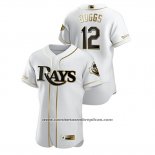 Camiseta Beisbol Hombre Tampa Bay Rays Wade Boggs Golden Edition Autentico Blanco