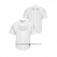 Camiseta Beisbol Hombre Tampa Bay Rays Willy Adames 2019 Players Weekend Replica Blanco