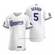 Camiseta Beisbol Hombre Texas Rangers Corey Seager Autentico Primera Blanco