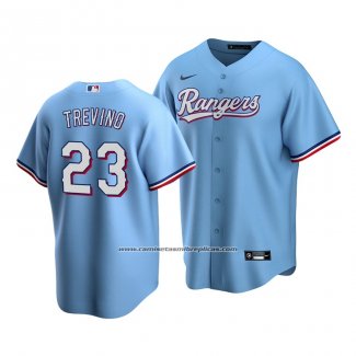 Camiseta Beisbol Hombre Texas Rangers Jose Trevino Replica Alterno Azul