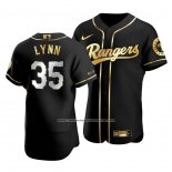 Camiseta Beisbol Hombre Texas Rangers Lance Lynn Golden Edition Autentico Negro