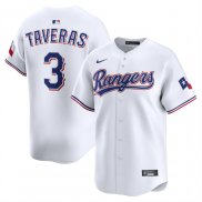 Camiseta Beisbol Hombre Texas Rangers Leody Taveras Alterno Limited Blanco