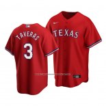 Camiseta Beisbol Hombre Texas Rangers Leody Taveras Replica Alterno Rojo