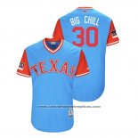 Camiseta Beisbol Hombre Texas Rangers Nomar Mazara 2018 LLWS Players Weekend Big Chill Azul