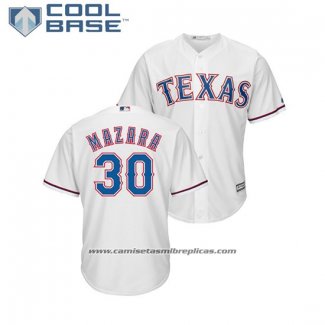 Camiseta Beisbol Hombre Texas Rangers Nomar Mazara Cool Base Primera Blanco