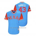 Camiseta Beisbol Hombre Texas Rangers Tony Barnette 2018 LLWS Players Weekend Barnitez Azul