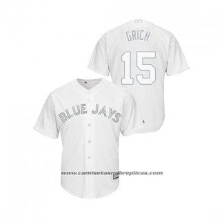 Camiseta Beisbol Hombre Toronto Blue Jays Randal Grichuk 2019 Players Weekend Replica Blanco