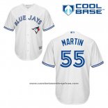 Camiseta Beisbol Hombre Toronto Blue Jays Russell Martin 55 Blanco Primera Cool Base