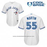 Camiseta Beisbol Hombre Toronto Blue Jays Russell Martin 55 Blanco Primera Cool Base