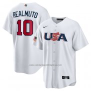 Camiseta Beisbol Hombre USA 2023 J.T. Realmuto Replica Blanco