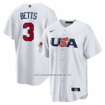 Camiseta Beisbol Hombre USA 2023 Mookie Betts Replica Blanco