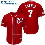 Camiseta Beisbol Hombre Washington Nationals 2017 Postemporada Trea Turner Rojo Cool Base