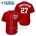 Camiseta Beisbol Hombre Washington Nationals Jordan Zimmermann 27 Rojo Alterno Cool Base