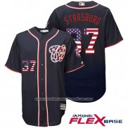 Camiseta Beisbol Hombre Washington Nationals Stephen Strasburg Stars Stripes Flex Base Azul