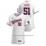 Camiseta Beisbol Hombre Washington Nationals Wander Suero Autentico 2020 Alterno Blanco