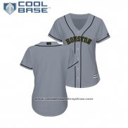 Camiseta Beisbol Mujer Astros 2018 Dia de los Caidos Cool Base Gris