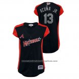 Camiseta Beisbol Mujer Atlanta Atlanta Braves 2019 All Star Workout National League Ronald Acuna Jr. Azul