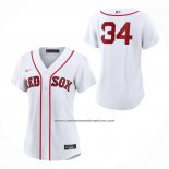Camiseta Beisbol Mujer Boston Red Sox David Ortiz Primera Replica Blanco1