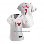 Camiseta Beisbol Mujer Cincinnati Reds Eugenio Suarez 2020 Replica Primera Blanco