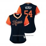Camiseta Beisbol Mujer Detroit Tigers Drew Verhagen 2018 LLWS Players Weekend Vergy Azul