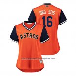 Camiseta Beisbol Mujer Houston Astros Brian Mccann 2018 LLWS Players Weekend Uno Seis Orange
