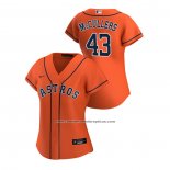 Camiseta Beisbol Mujer Houston Astros Lance Mccullers 2020 Replica Alterno Naranja