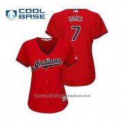 Camiseta Beisbol Mujer Indians Yan Gomes Cool Base Alterno 2019 Rojo