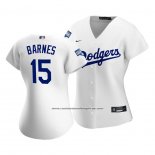 Camiseta Beisbol Mujer Los Angeles Dodgers Austin Barnes 2020 Primera Replica Blanco