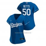 Camiseta Beisbol Mujer Los Angeles Dodgers Mookie Betts Replica 2020 Alterno Azul