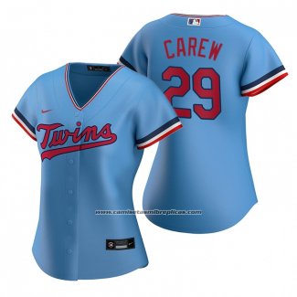 Camiseta Beisbol Mujer Minnesota Twins Rod Carew Replica Alterno Azul