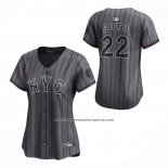 Camiseta Beisbol Mujer New York Mets Juan Soto City Connect Limited Gris