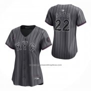 Camiseta Beisbol Mujer New York Mets Juan Soto City Connect Limited Gris