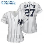 Camiseta Beisbol Mujer New York Yankees 27 Giancarlo Stanton Blanco Cool Base