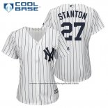 Camiseta Beisbol Mujer New York Yankees 27 Giancarlo Stanton Blanco Cool Base