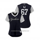 Camiseta Beisbol Mujer New York Yankees A.j. Cole 2018 LLWS Players Weekend Aj Azul