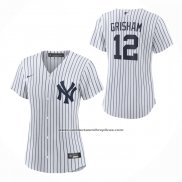 Camiseta Beisbol Mujer New York Yankees Trent Grisham Primera Replica Blanco