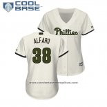 Camiseta Beisbol Mujer Philadelphia Phillies Jorge Alfaro 2018 Dia de los Caidos Cool Base Crema