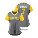 Camiseta Beisbol Mujer San Diego Padres Manuel Margot 2018 LLWS Players Weekend Yoandry Gris